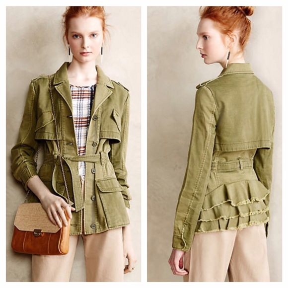 Anthropologie Jackets & Blazers - Anthropologie Ruffle Back Anorak Jacket