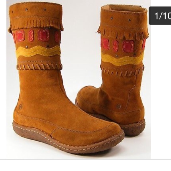 BRAND NEW Born Cognac Fringe Suede Boots