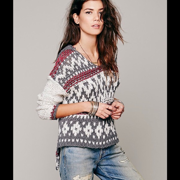 Free People Sweaters - NWT - $148 Free People Hooded Fairisle Pullover