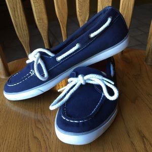 Nautica boat shoes and earrings