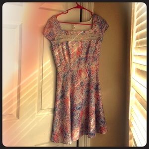 A line Dress with spatter paint print