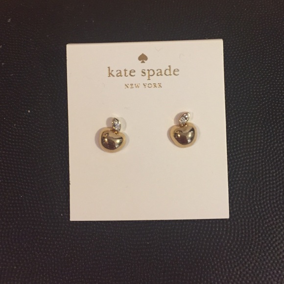 Kate Spade Apple of my Eye gold earrings