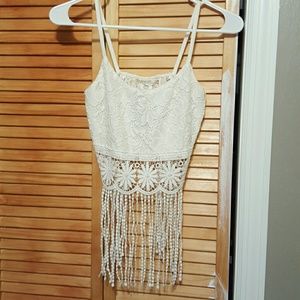 NWT White Festival Lace Flower Crop top