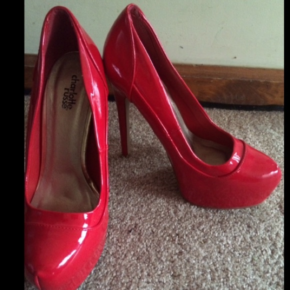 Red platform heels