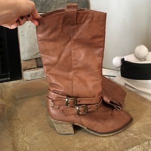 Cowboy style brown boots