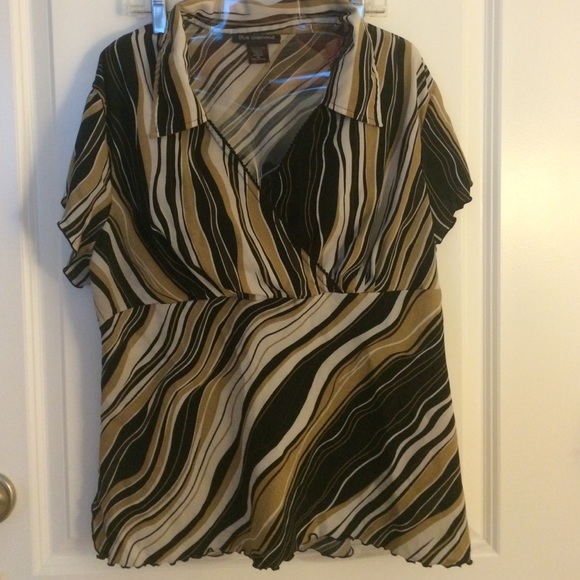 Vneck striped shirt XL