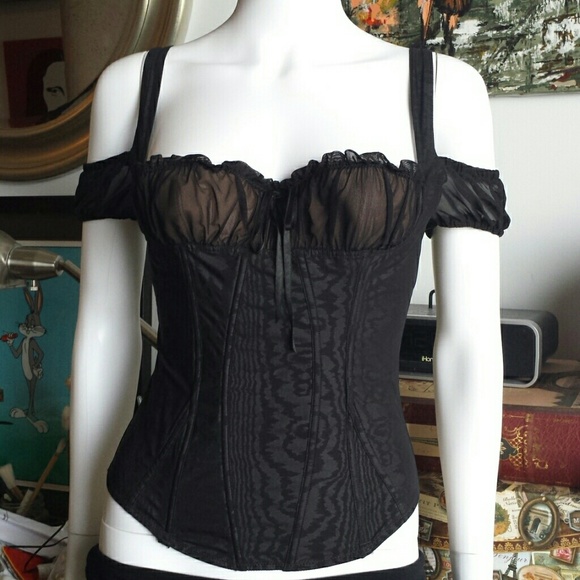 Black and nude Corset top NWOT