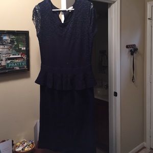 New York & Co Eva Mendes blue peplum dress