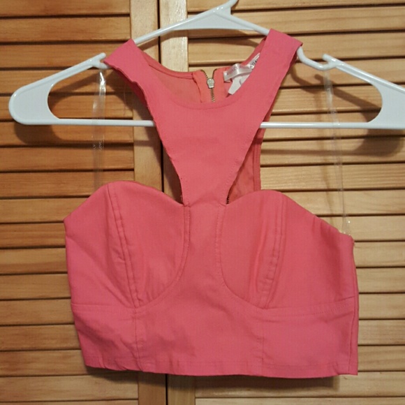 Barbie pink cut out crop top