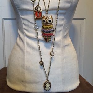 3 necklace bundle. Gold tone costume jewelry