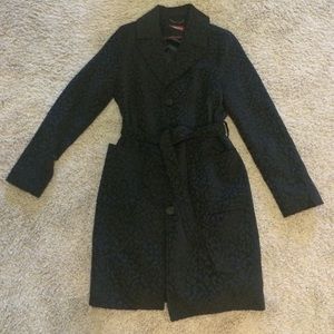 Long Merona Coat with leopard print.