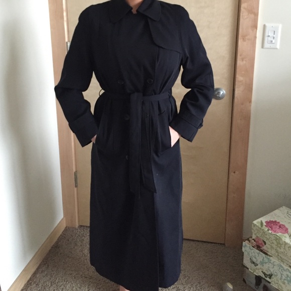 Navy blue trench coat