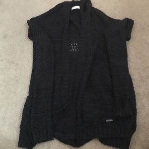 navy cardigan