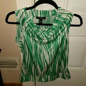 Cowl neck sleeveless silk blouse