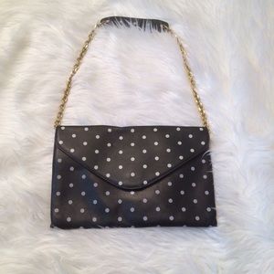 J.Crew leather polka dot bag.