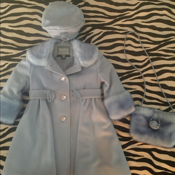 Size 2t girls Rothschild pea coat, hat, purse