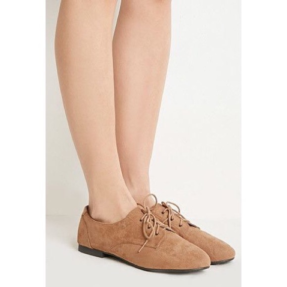 faux suede oxfords