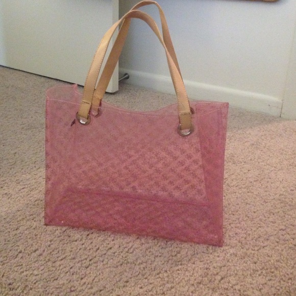Clear pink guess bag.