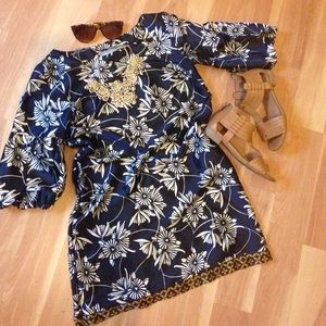 Satin Floral Tunic Dress