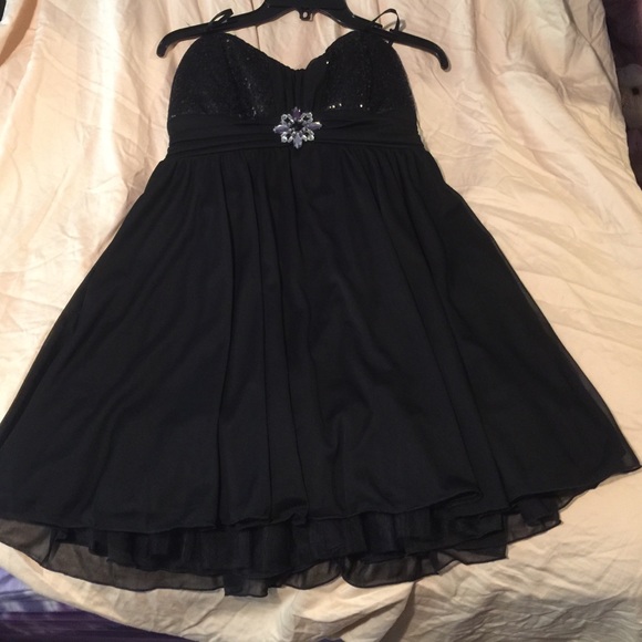 Black strapless dress