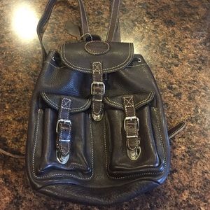 Roots genuine leather vintage backpack small.