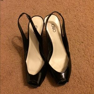 black wedge heels!