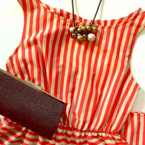 🌟Weekend sale! Orange stripe dress