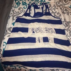 Navy striped elephant tank