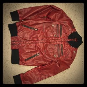 Red leather jacket