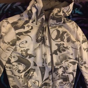 Grey and white Hurley hoodie