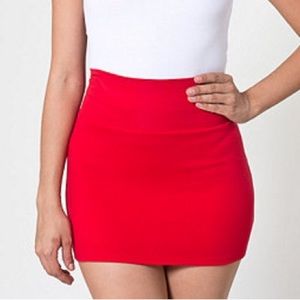 American Apparel Red Interlock Mini Skirt Small