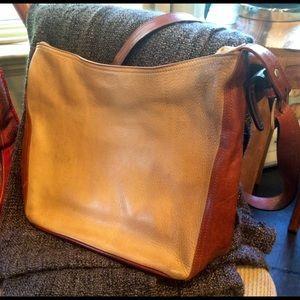 Oroton Italian leather cream & tan bag