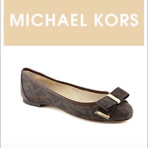 MK brown bow flats