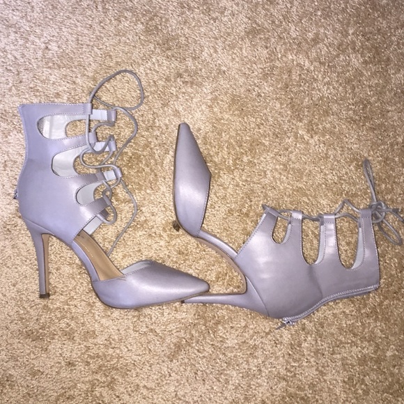 Grey lace up heels - Picture 1 of 3