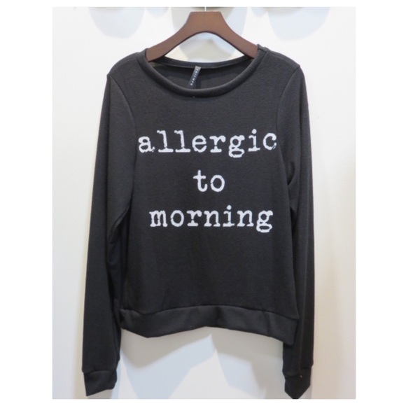 Sweaters - Allergic To Morning Sweatshirt-Black📌Hold for Amy