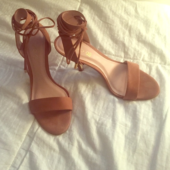 Tan suede heels. ALDO