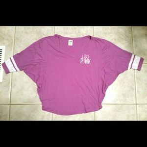 SOLD!! VS PINK Slouchy Loose Purple Jersey Tee