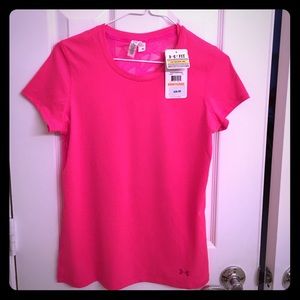 Pink Under Armour fitted top