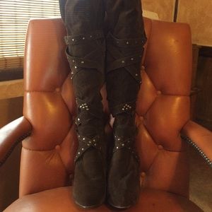 DBDK Fashion above knee chocolate boots