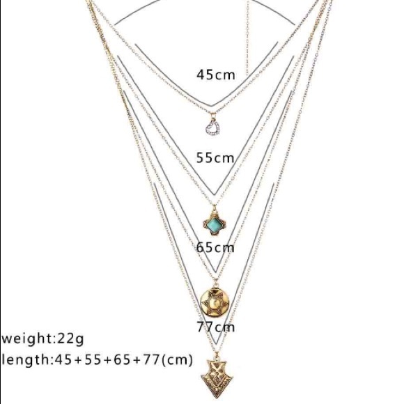 Four Layered Golden Necklace - Picture 2 of 3