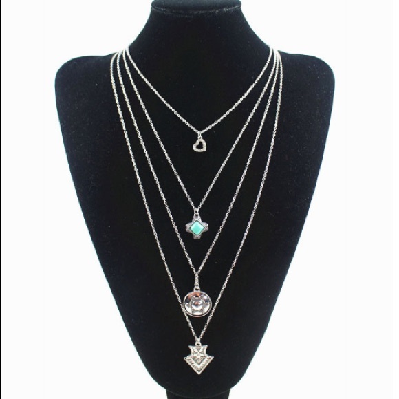 Four Layered Golden Necklace - Picture 3 of 3