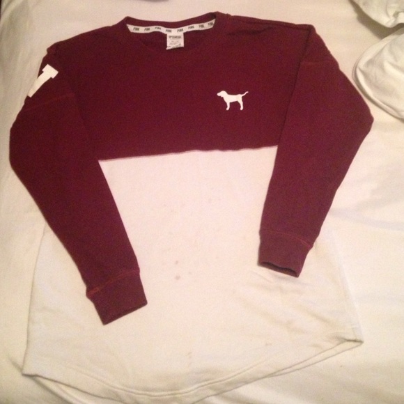 •TRADED•PINK Varsity Crew neck Sweater