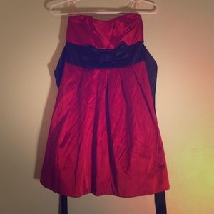 Red Dress with Black Bow