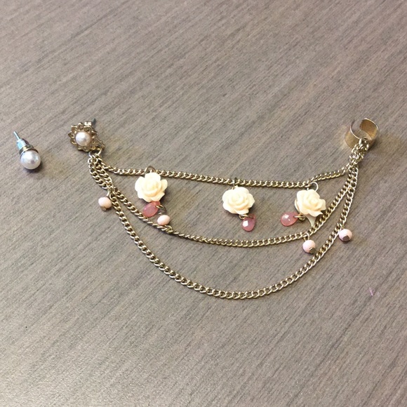 Gold chain ear cuff