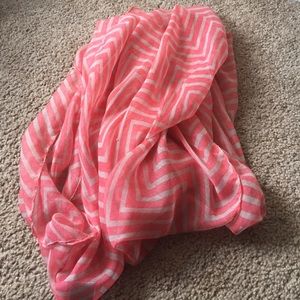 Pink chevron infinity scarf