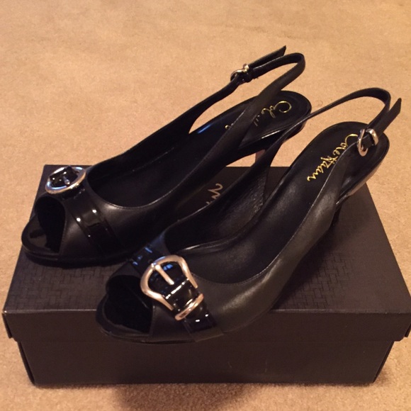 Cole Haan black sling back pumps