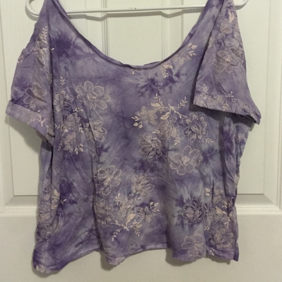Purple Tye-Die Wash Crop Top