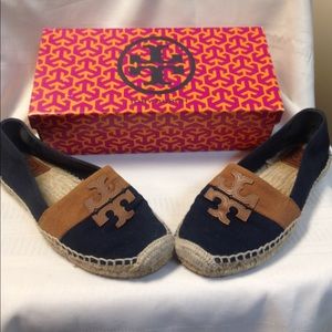 Tory Burch Weston Flat Espadrille Navy Fabric