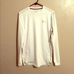 Under Armor White Long Sleeve Athletic Shirt