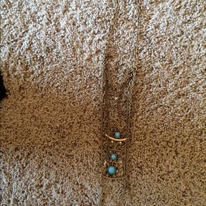 Gold spike layered pendant necklace